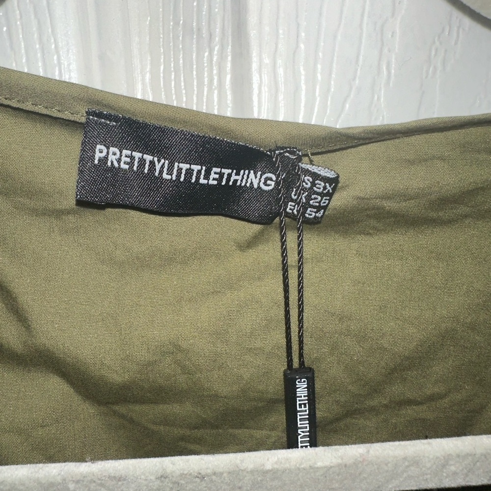 Pretty little thing olive green tie top. Brand new, never worn. - Picture 3 of 4
